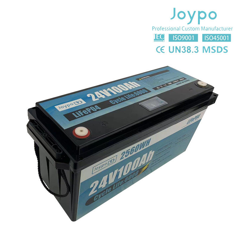 Умный BMS Долговечность 24V 100Ah Литий-ионный аккумулятор RV Camper Lifepo4 аккумуляторный пакет